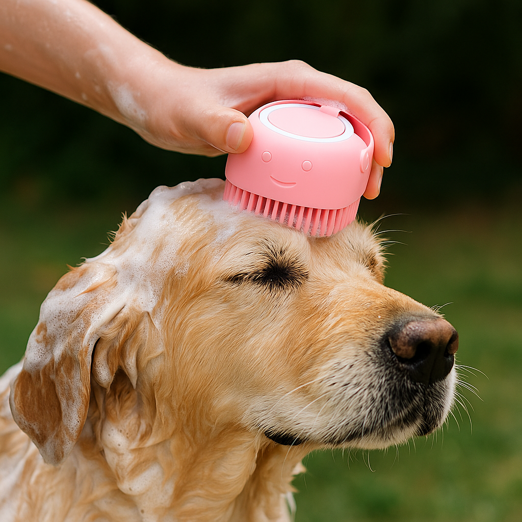 2-in-1 Hondendouche Borstel