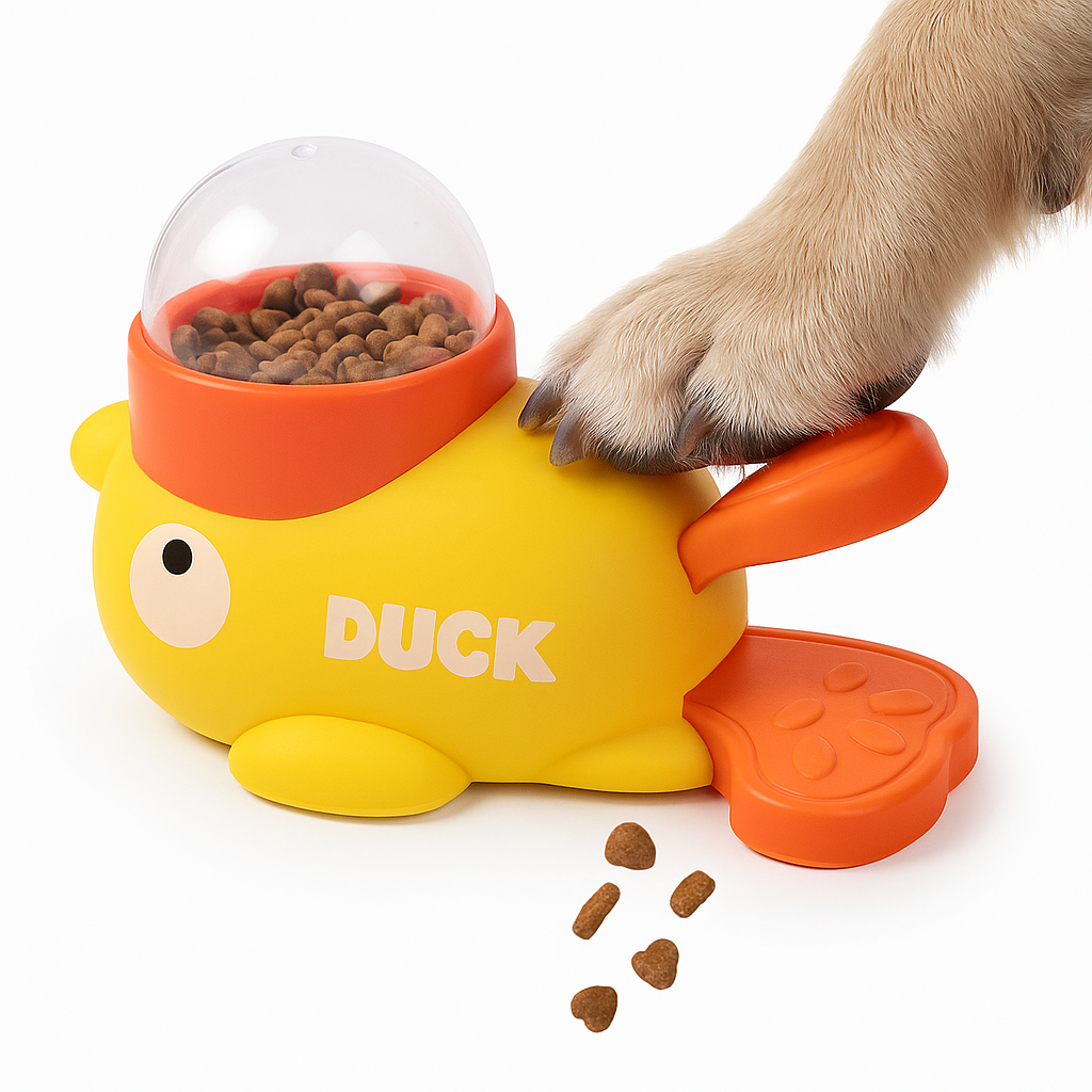 Honden Snackdispenser in Eendvorm