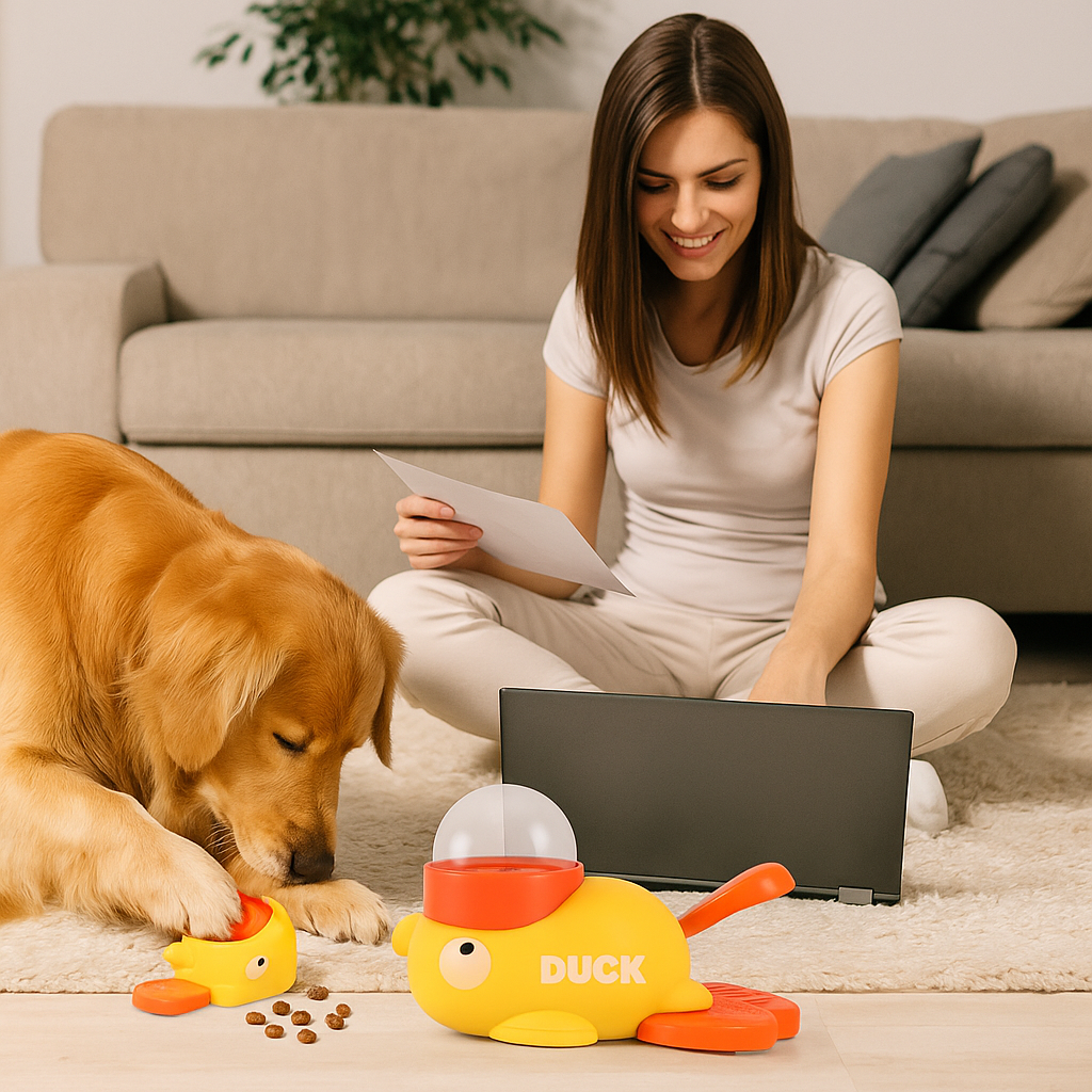 Honden Snackdispenser in Eendvorm