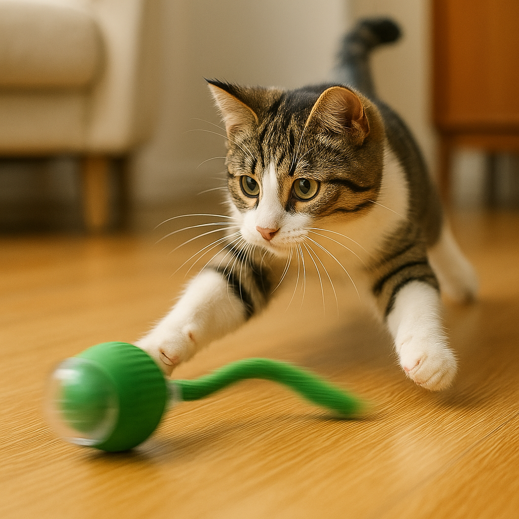 Automatische Katten Speelbal met Staart - Slim Oplaadbaar
