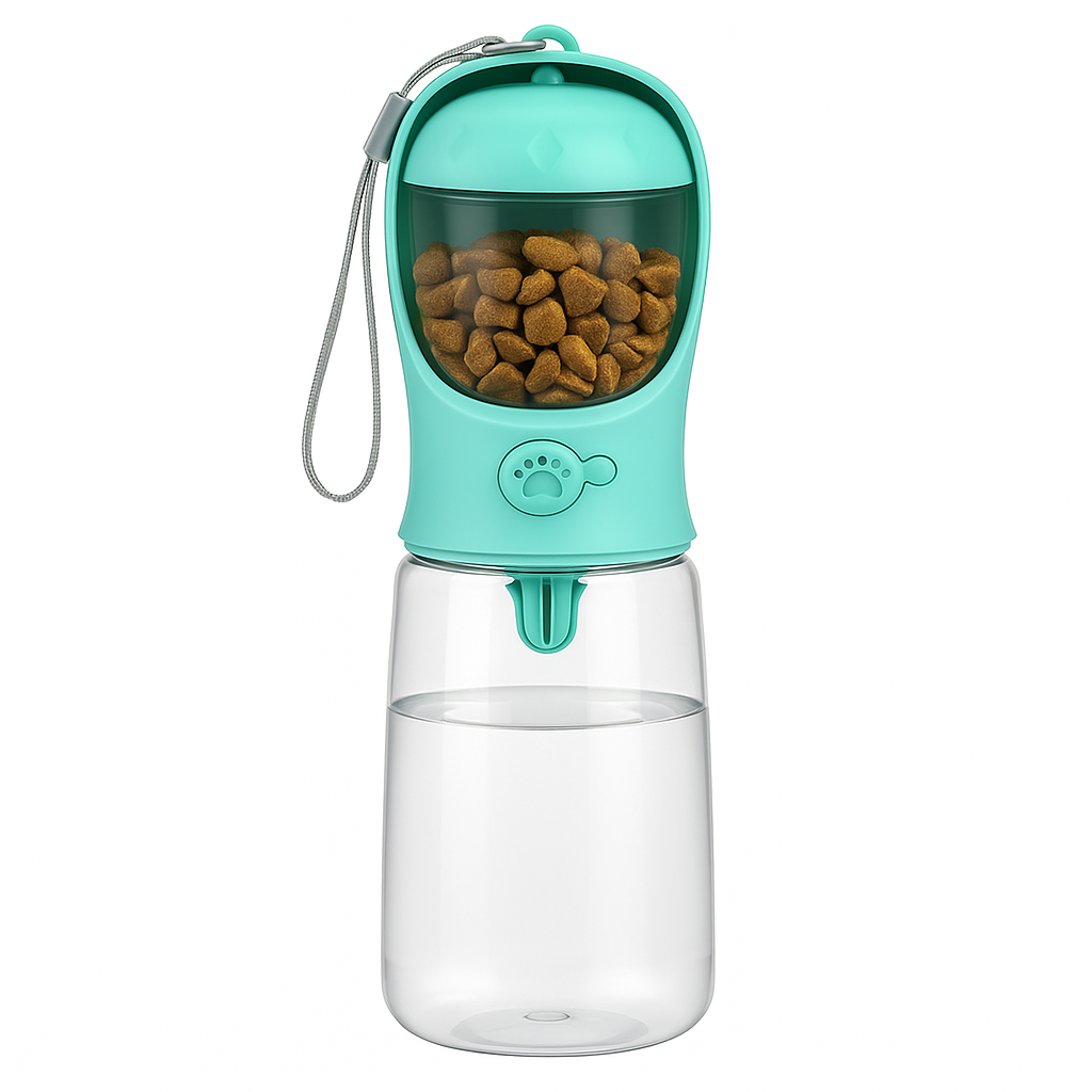 Draagbare Honden Drinkfles met Voerbak