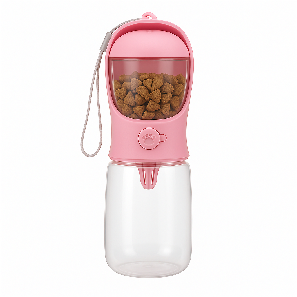 Draagbare Honden Drinkfles met Voerbak