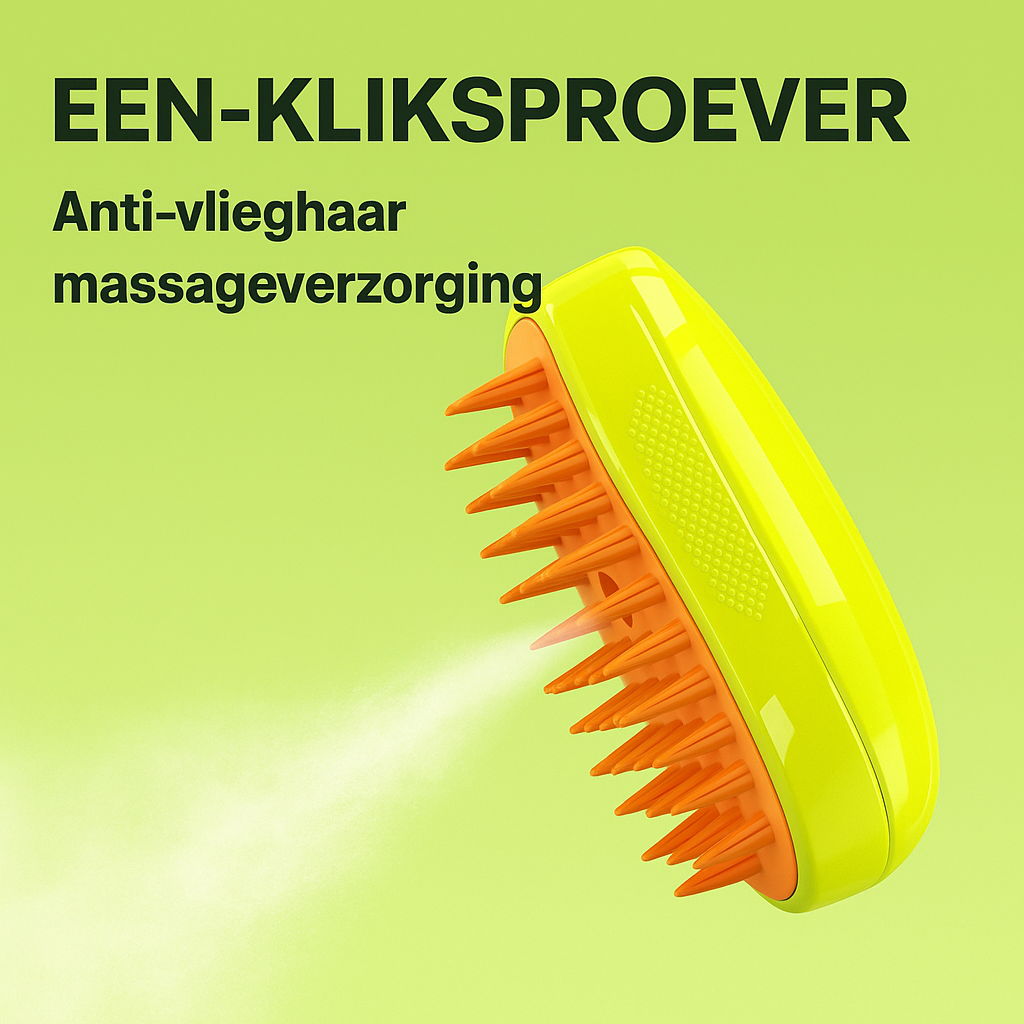 3-in-1 Elektrische Stoomborstel voor Honden & Katten